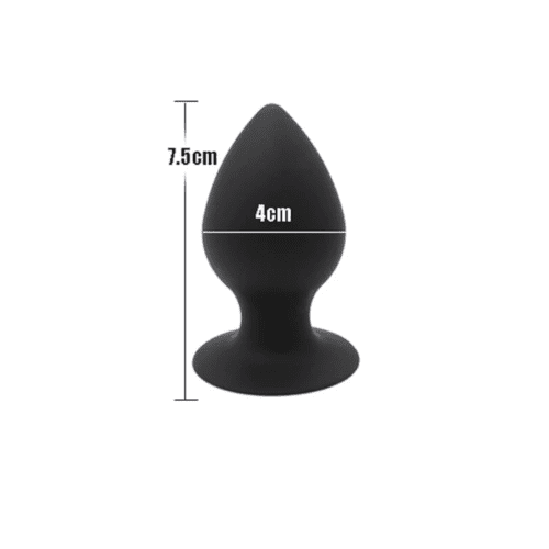 Black Chunky Silicone Butt Toy 2.95 to 4.92" Long